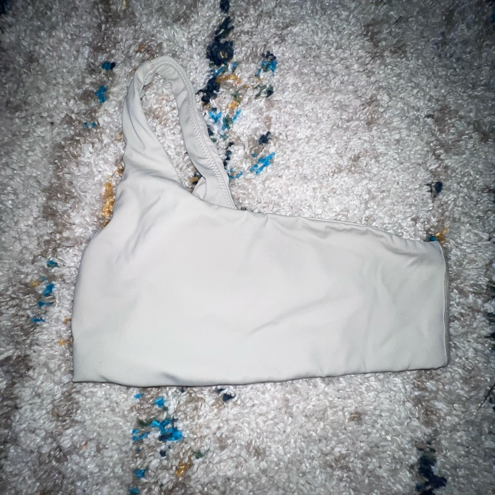 Aerie Cream One-Shoulder Top